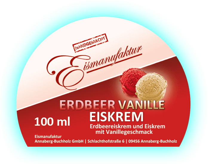 Eiskrem Erdbeer/Vanille 100 ml
